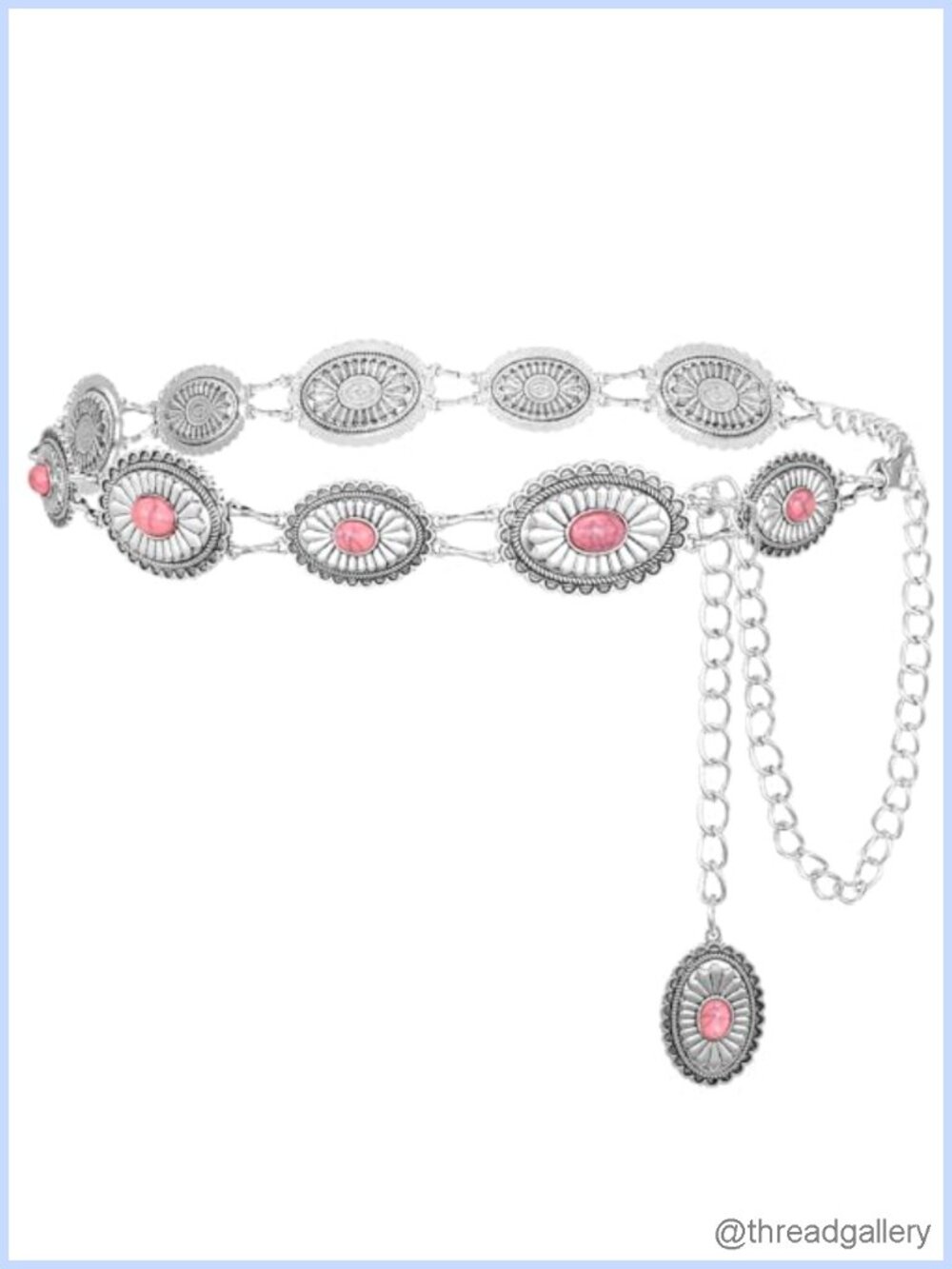 Western Metal Concho Belt for Women, Waist Chain Cowgirl Belt